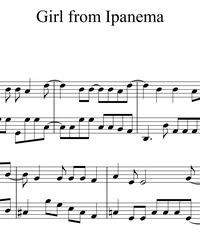 Notes for strings - violin, viola, cello, double bass. The Girl from Ipanema.