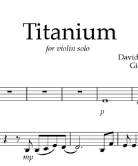 Notes for strings - violin, viola, cello, double bass. Titanium.