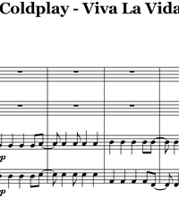 Notes for strings - violin, viola, cello, double bass. Vivа lа Vidа.