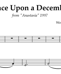 Notes for strings - violin, viola, cello, double bass. Once Upon a December.