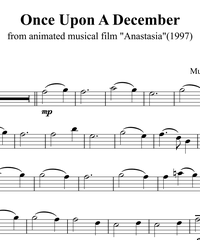 Notes for strings - violin, viola, cello, double bass. Once Upon A December.