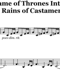Notes for strings - violin, viola, cello, double bass. Game of Thrones Main Theme + Rains of Castamere.