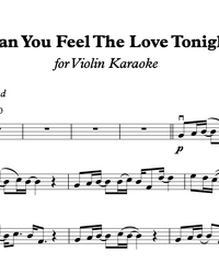 Notes for strings - violin, viola, cello, double bass. Can You Feel the Love Tonight.