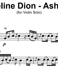 Notes for strings - violin, viola, cello, double bass. Ashes.