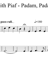 Notes for strings - violin, viola, cello, double bass. Padam, Padam.