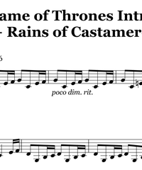 Notes for strings - violin, viola, cello, double bass. Game of Thrones OST.
