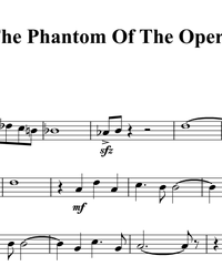 Notes for strings - violin, viola, cello, double bass. The Phantom of the Opera.