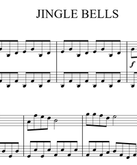Notes for strings - violin, viola, cello, double bass. Jingle Bells.