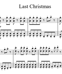 Notes for strings - violin, viola, cello, double bass. Last Christmas.