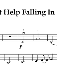 Ноты для струнных - скрипка, альт, виолончель, контрабас. Can't Help Falling In Love.