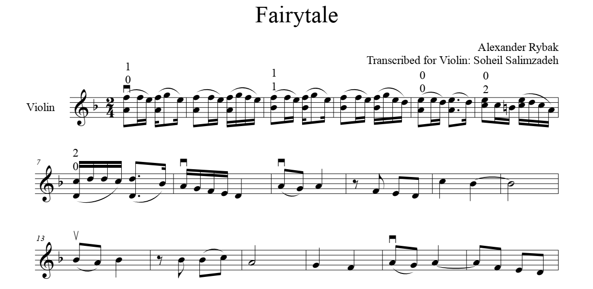 gráfico Timor Oriental repentinamente Fairytale - Sheet music (scores) for violin.